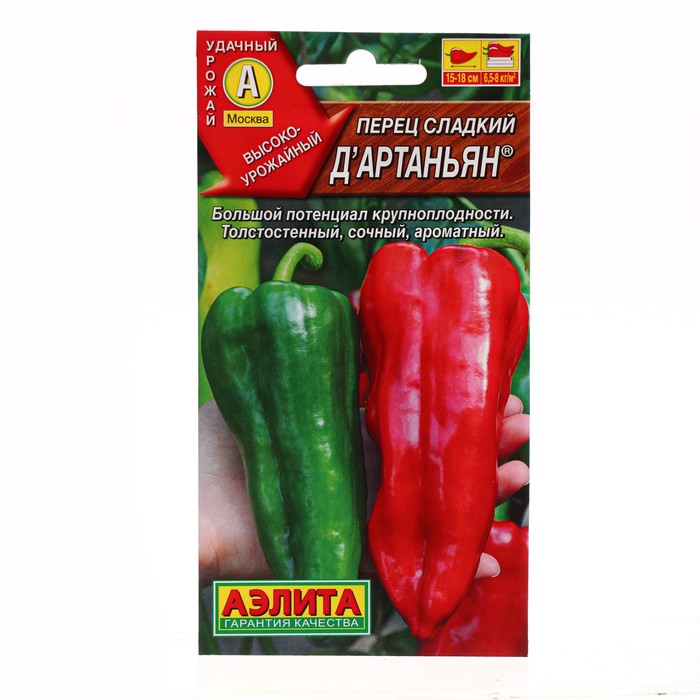 

Семена перец сладкий Аэлита Д'артаньян 6468067 1 уп.
