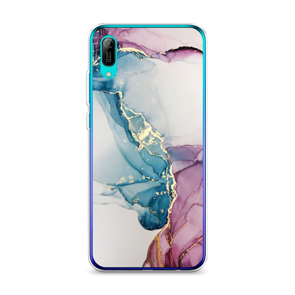 

Чехол на Huawei Y6 Pro 2019 "Розовые разводы рисунок", 68150-3