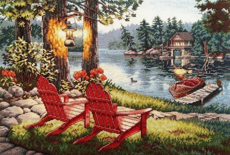 

classic design Отдых на озере 41х28 см, Отдых на озере 41х28 см
