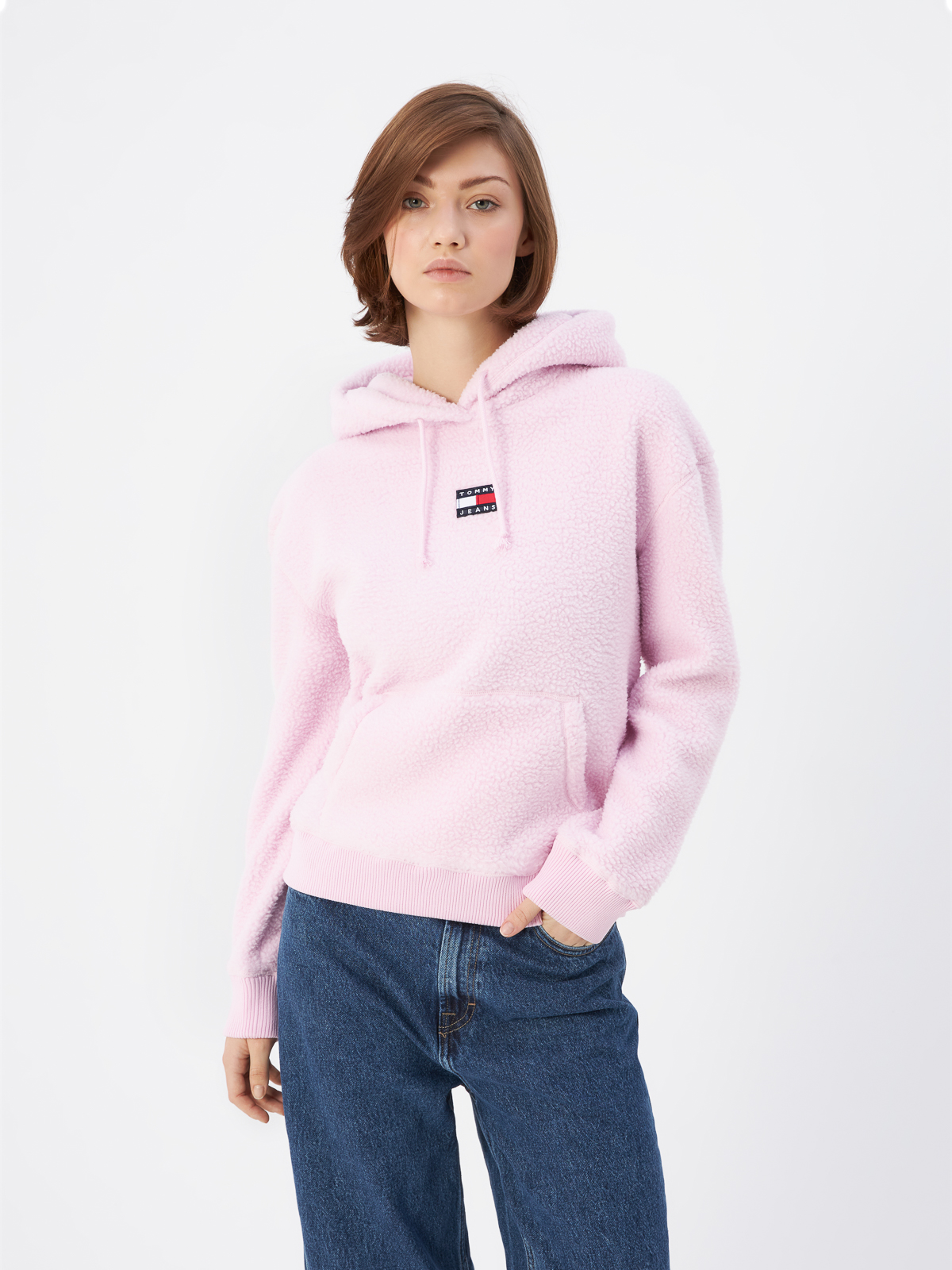 Худи женское Tommy Jeans DW0DW14690TOB розовое, размер XS