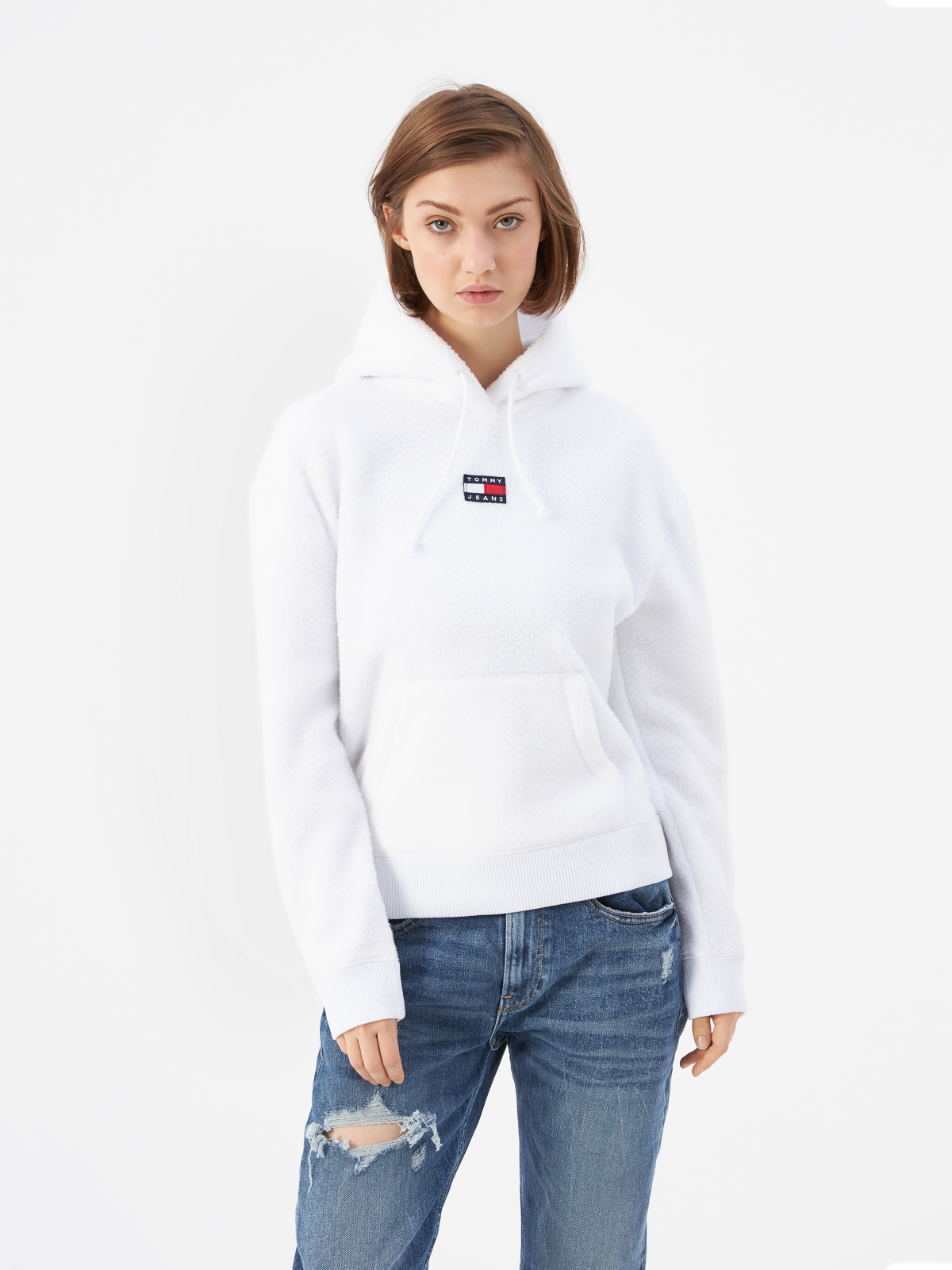 

Худи женское Tommy Jeans DW0DW14690YBR белое, размер XS, Белый, DW0DW14690YBR