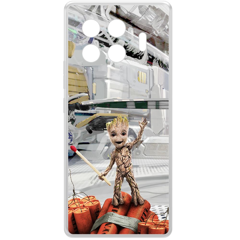 

Чехол-накладка Krutoff Clear Case Стражи Галактики. Малыш Грут для TECNO Spark 20 Pro+, Прозрачный