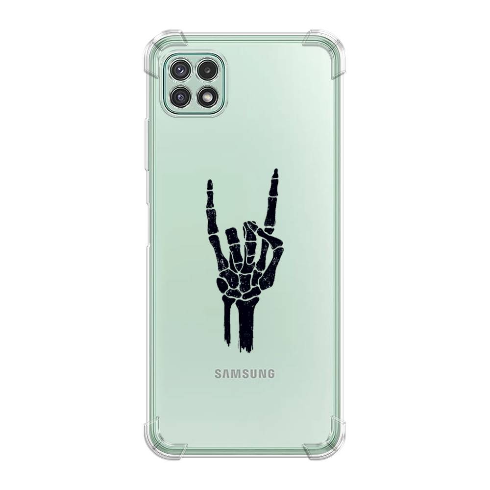 

Чехол Awog на Samsung Galaxy A22s 5G / Самсунг A22s 5G "Rock for a skeleton", Черный;прозрачный, 2104251-1