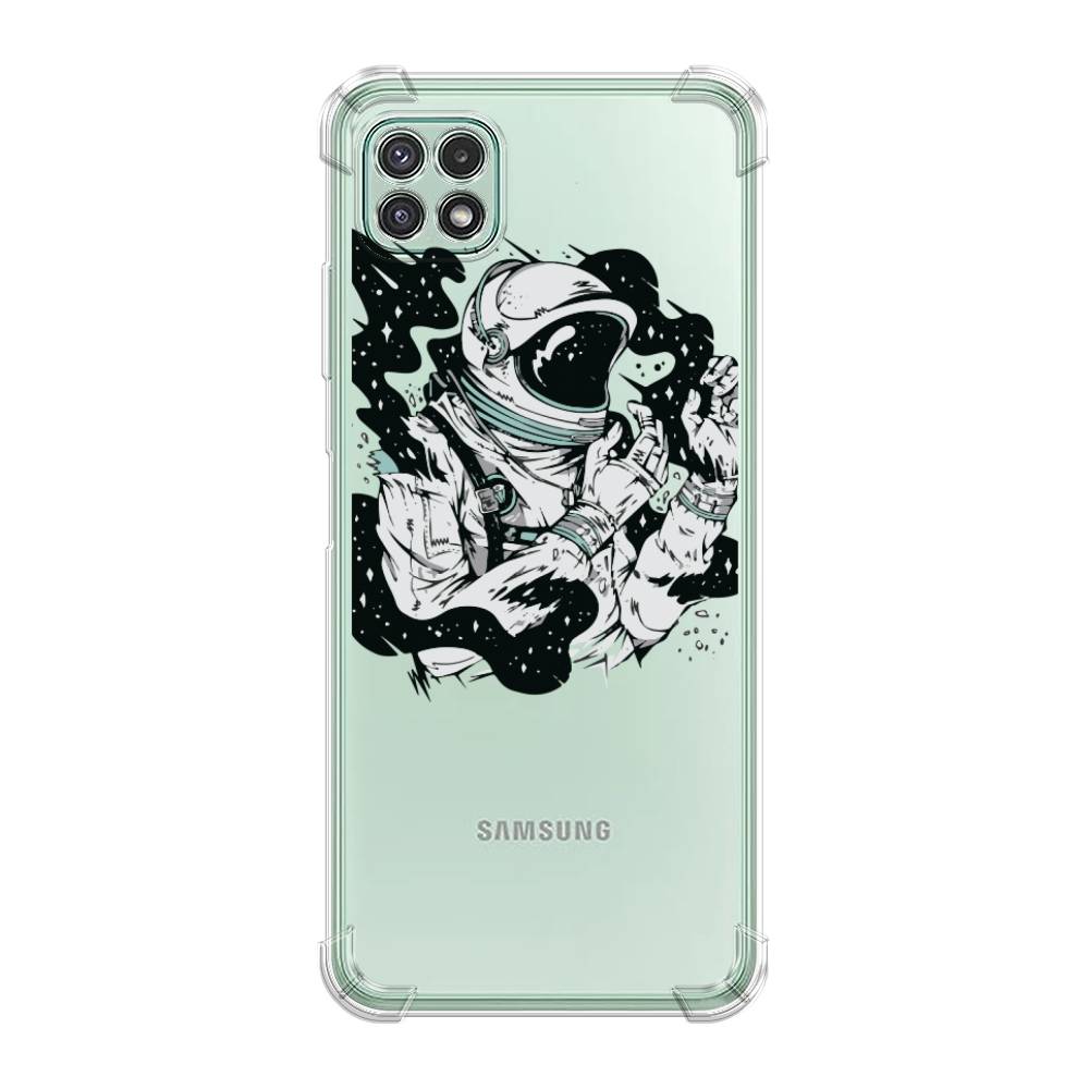 

Чехол Awog на Samsung Galaxy A22s 5G / Самсунг A22s 5G "Космонавт арт", Черный;белый;прозрачный, 2104251-1