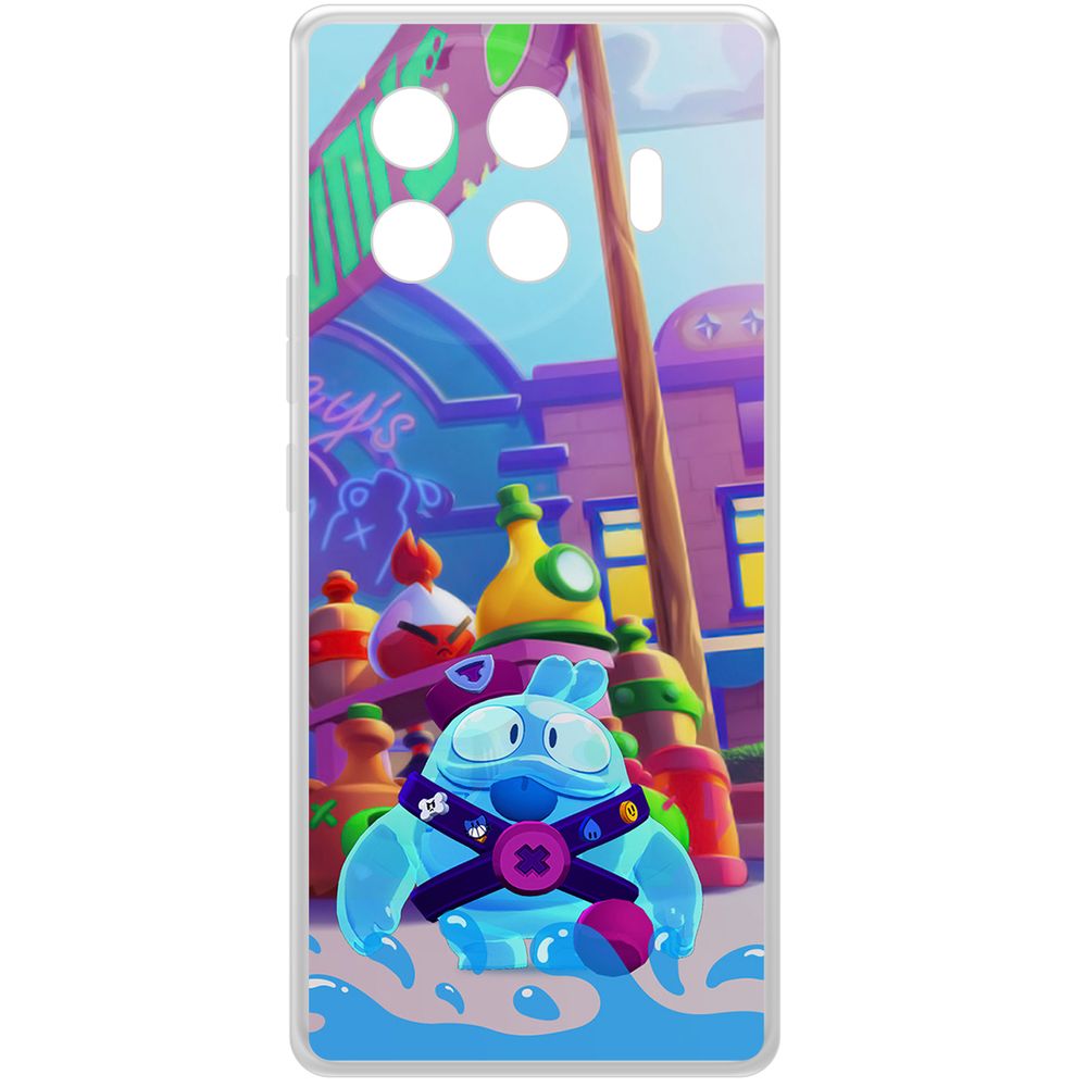 

Чехол-накладка Krutoff Clear Case Brawl Stars-Скуик для TECNO Spark 20 Pro+, Прозрачный
