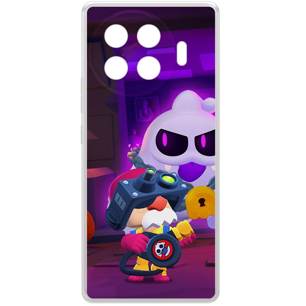 

Чехол-накладка Clear Case Brawl Stars-Охотник за Скуиками Гэйл для TECNO Spark 20 Pro+, Прозрачный