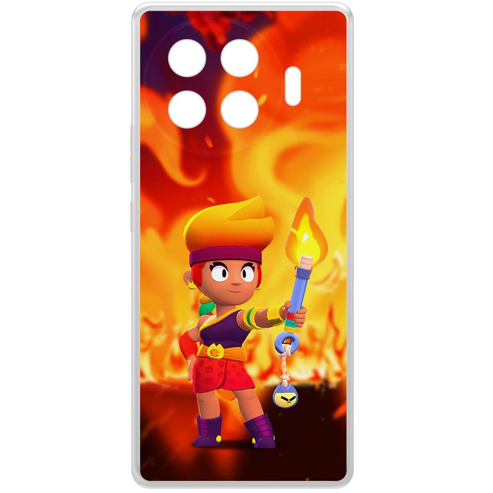 

Чехол-накладка Krutoff Clear Case Brawl Stars-Амбер для TECNO Spark 20 Pro+, Прозрачный