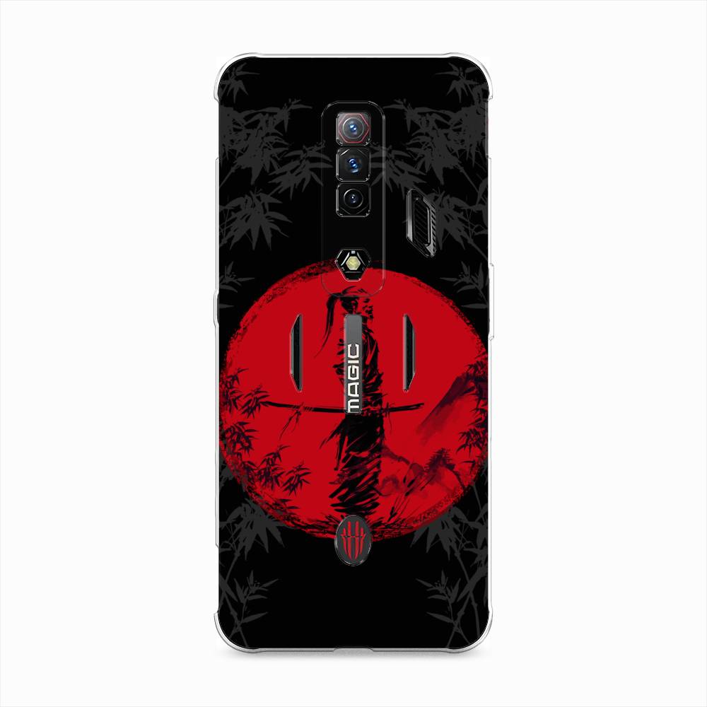 

Чехол на ZTE Nubia Red Magic 7S "Самурай на красном фоне", Черный;красный;серый, 136350-4