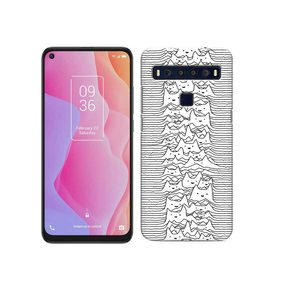 

Чехол MyPads Tocco для TCL 10L черно белые коты 3D, Прозрачный, Tocco