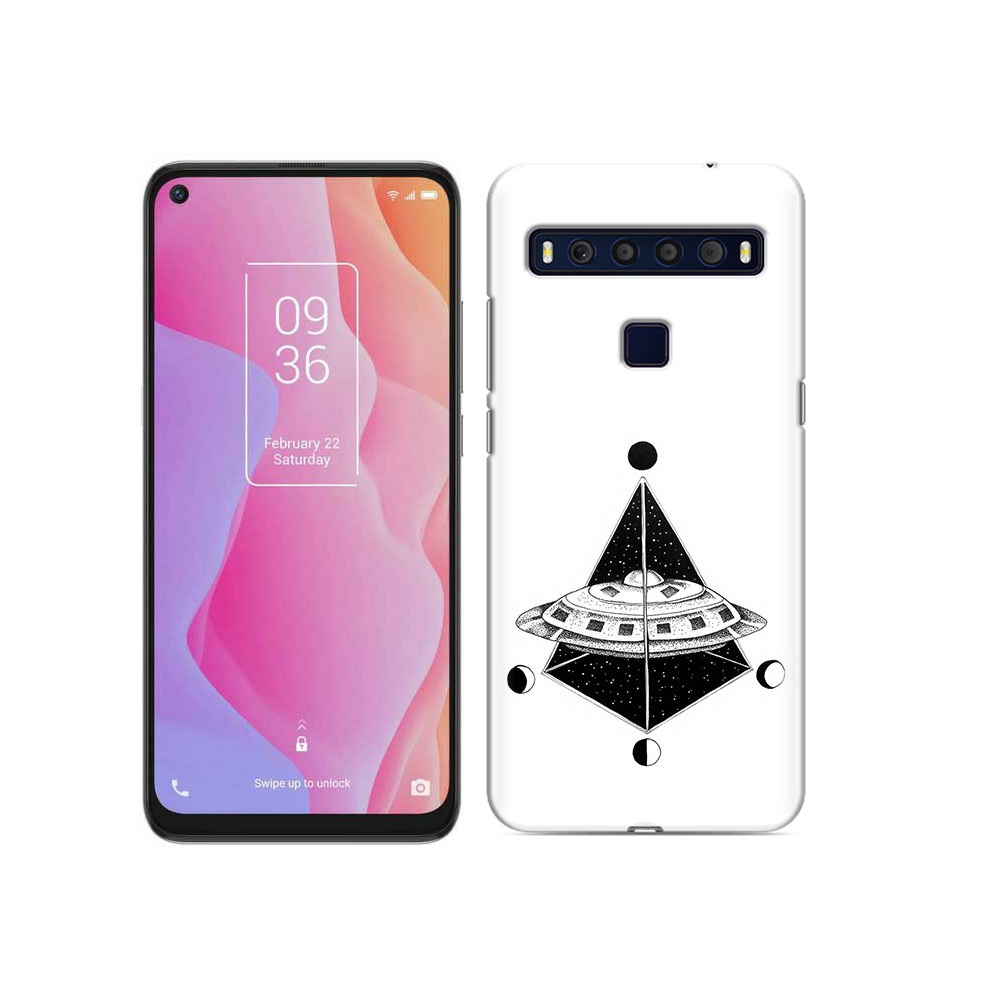 

Чехол MyPads Tocco для TCL 10L черно белая летающая тарелка, Прозрачный, Tocco