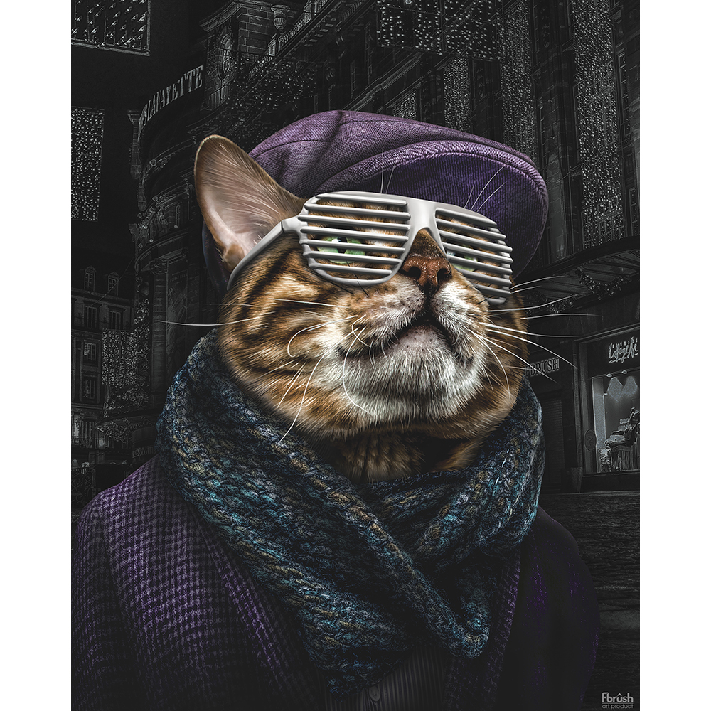 

Канвас 40х50 см Кот-хипстер 3