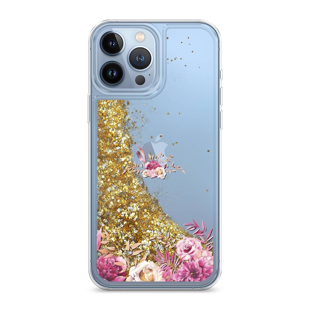 

Жидкий чехол с блестками "Нежные розовые цветы" на Apple iPhone 13 Pro Max, 14490-1