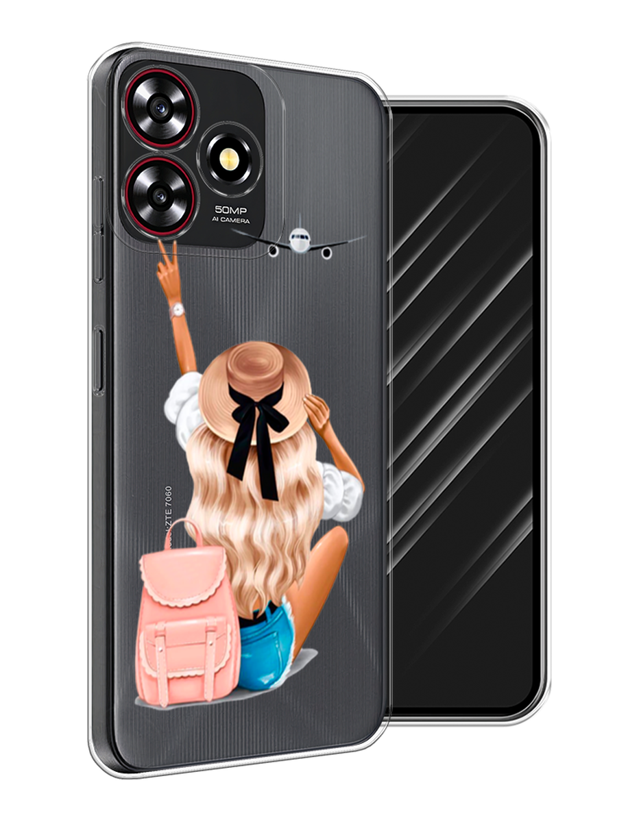 

Чехол Awog на ZTE Blade V50 Smart "Автостопом самолетом", Бежевый;белый, 136550-1