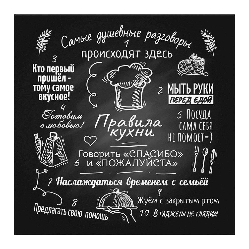

Канвас 31х31 см Правила кухни