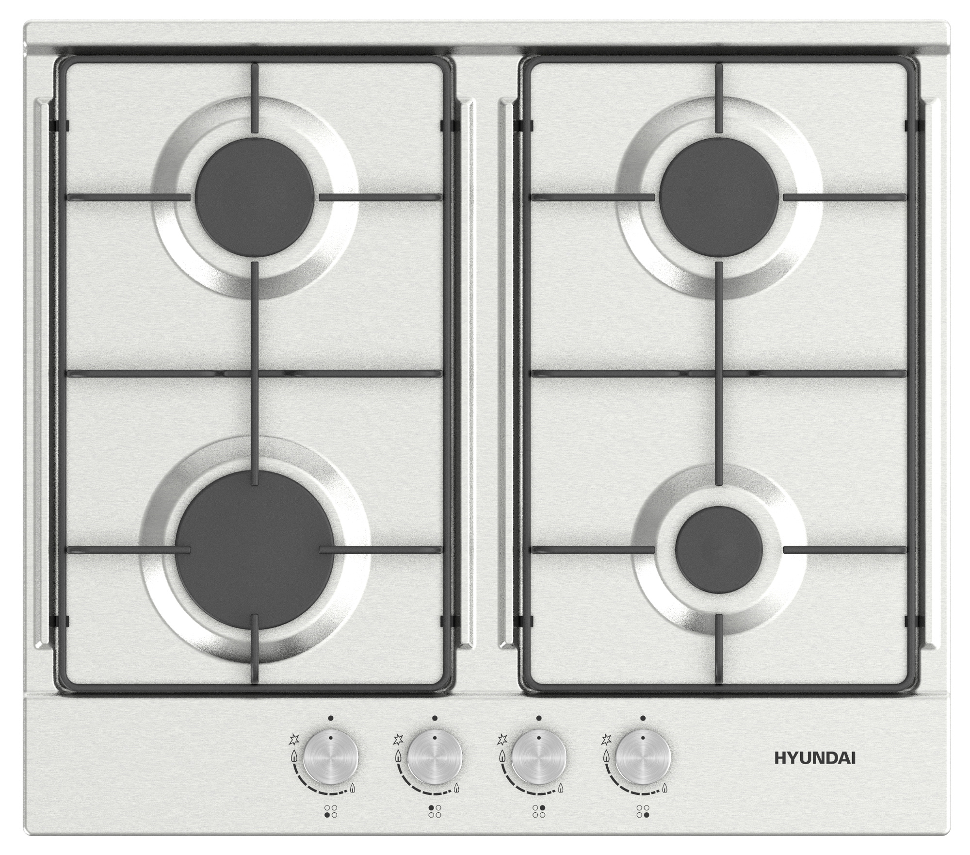 Встраиваемая варочная панель газовая HYUNDAI HHG 6430 IX серебристый