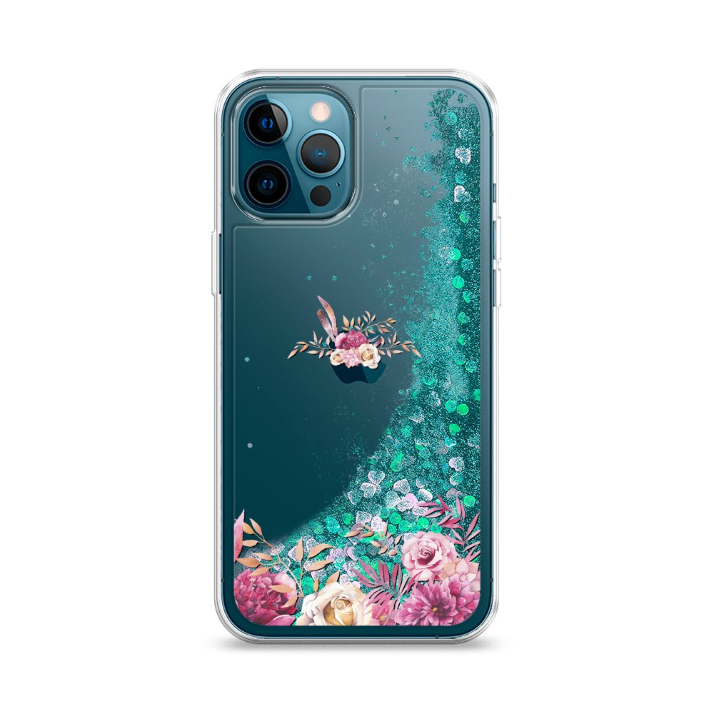 

Жидкий чехол с блестками "Нежные розовые цветы" на Apple iPhone 12 Pro, 12895-1