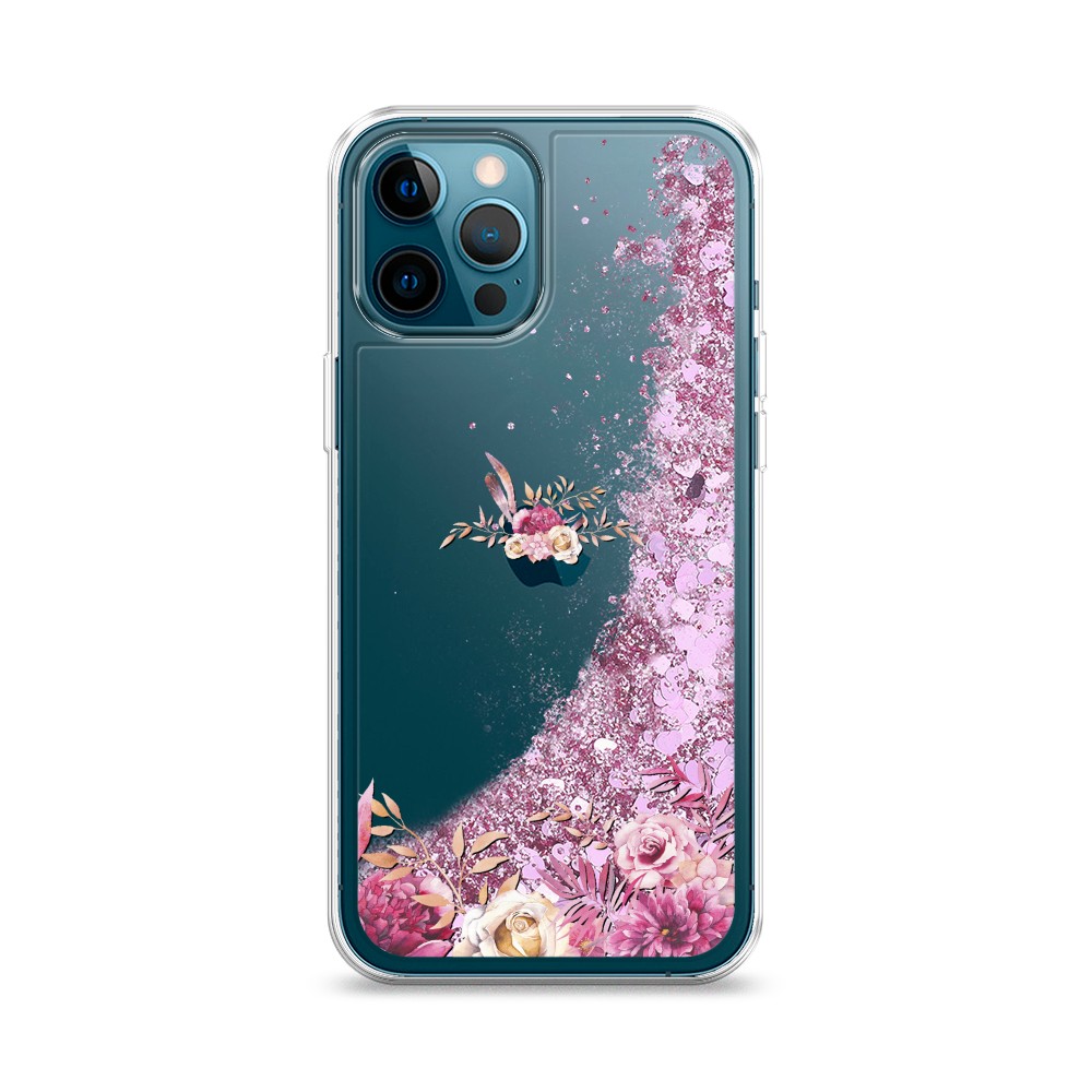 

Жидкий чехол с блестками "Нежные розовые цветы" на Apple iPhone 12 Pro, 12894-1
