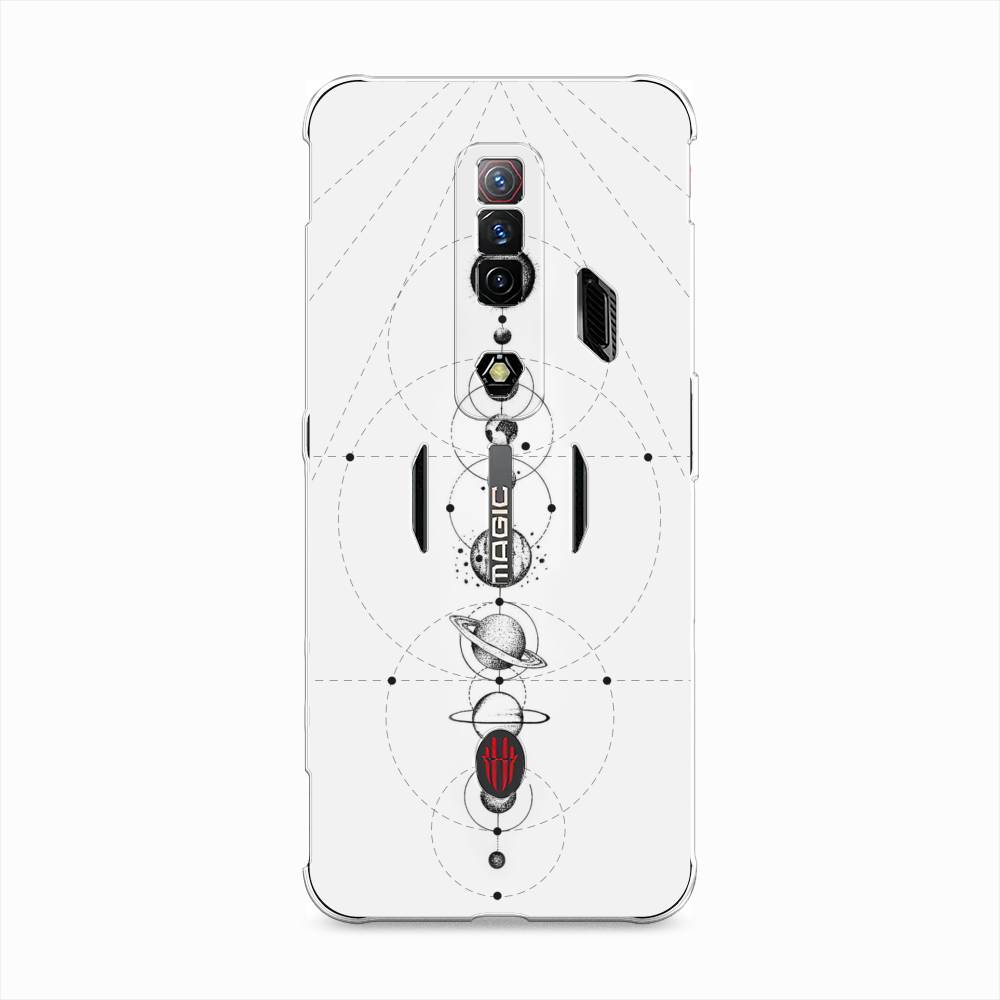 

Чехол на ZTE Nubia Red Magic 7S "Парад планет", Серый, 136350-2