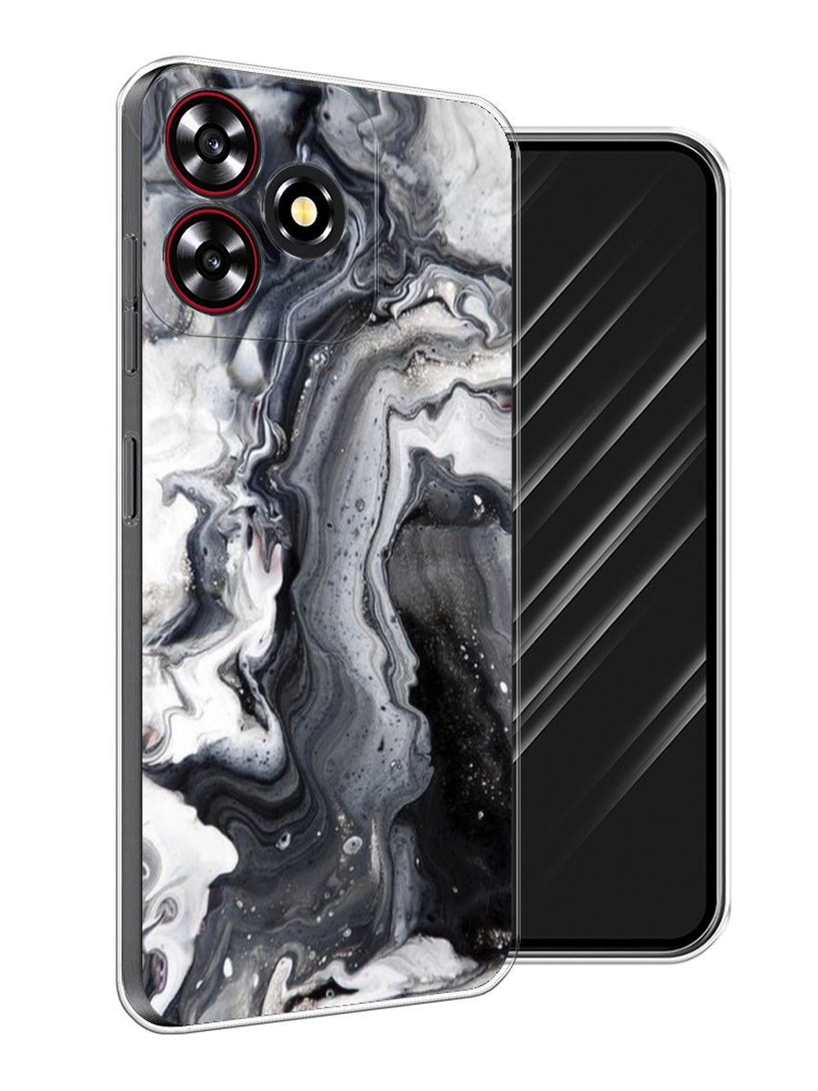 

Чехол Awog на ZTE Blade V50 Smart "Бело-черные сложные полосы", Серый;серебристый;белый, 136550-1