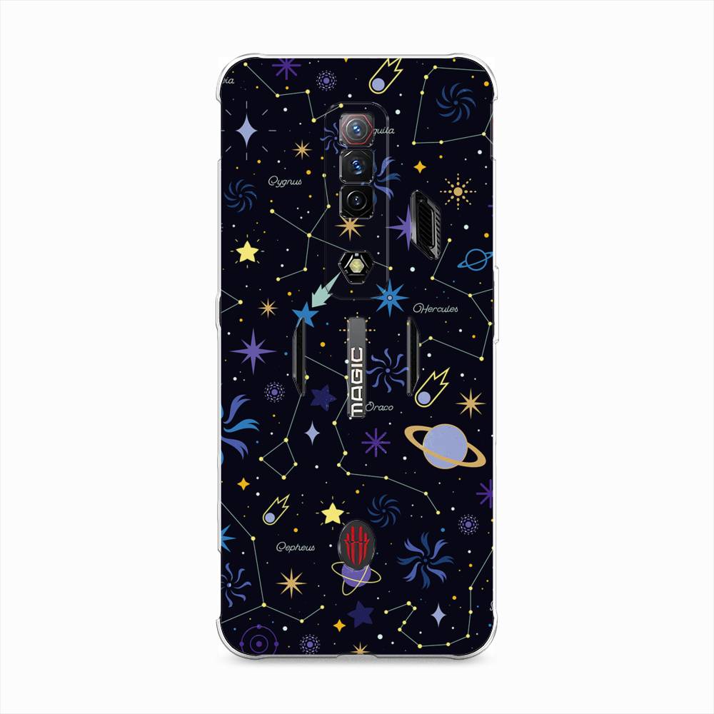 

Чехол на ZTE Nubia Red Magic 7S "Цветной космос", Желтый, 136350-2