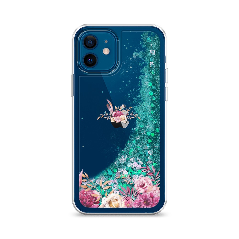 

Жидкий чехол с блестками "Нежные розовые цветы" на Apple iPhone 12, 12595-1