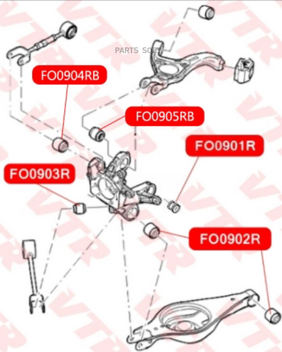 

VTR FO0905RB Плавающий сайлентблок цапфы задней подвески, верхний
