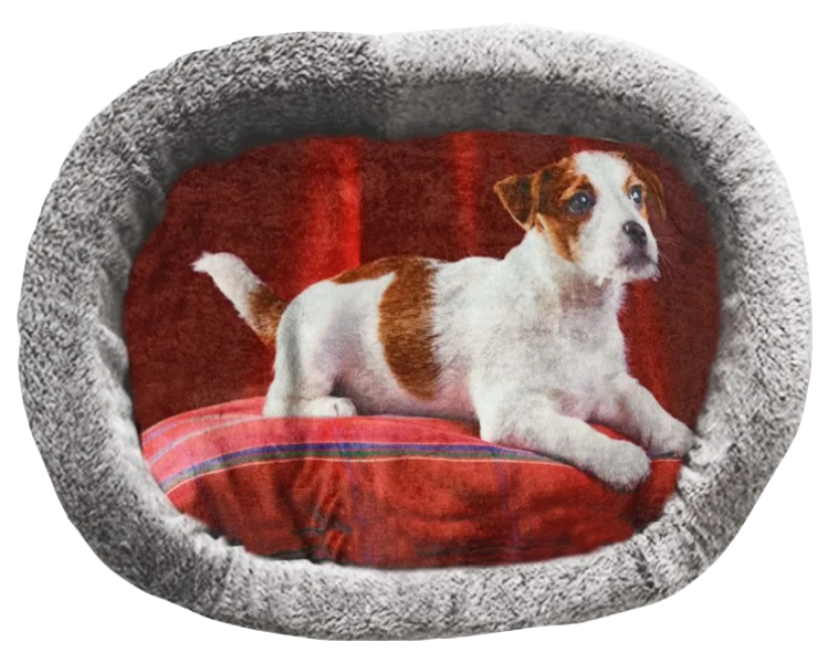 Лежак для собак PerseiLine, дизайн № 6 принт 40 овальный 67 х 49 х 16 см