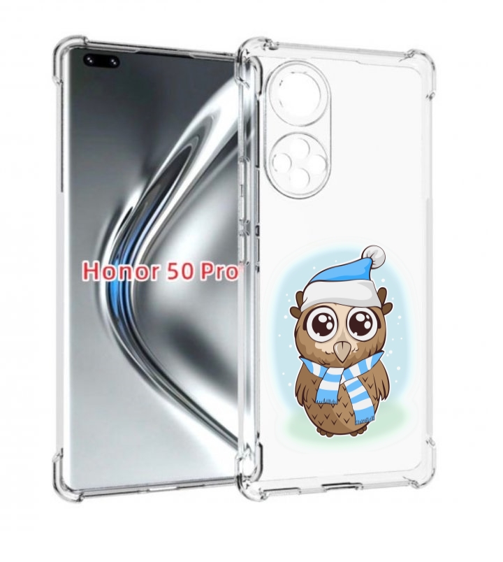 

Чехол бампер MyPads сова-в-шарфике-и-шапке для Honor 50 P, Прозрачный, Tocco