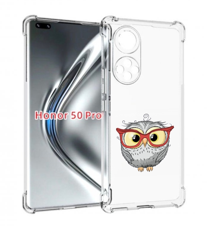 

Чехол бампер MyPads сова-в-красных-очках для Honor 50 Pro, Прозрачный, Tocco