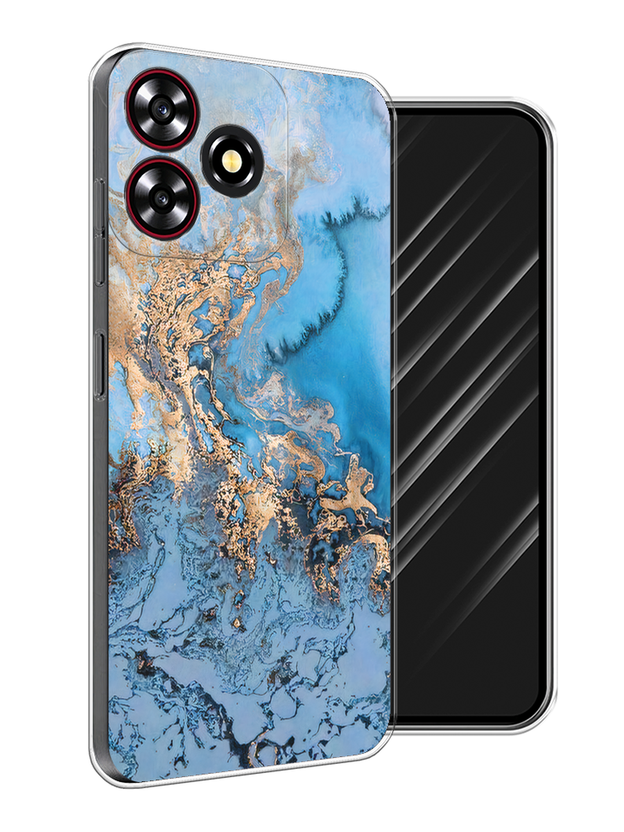 

Чехол Awog на ZTE Blade V50 Smart "Морозная лавина синяя", Серебристый, 136550-1
