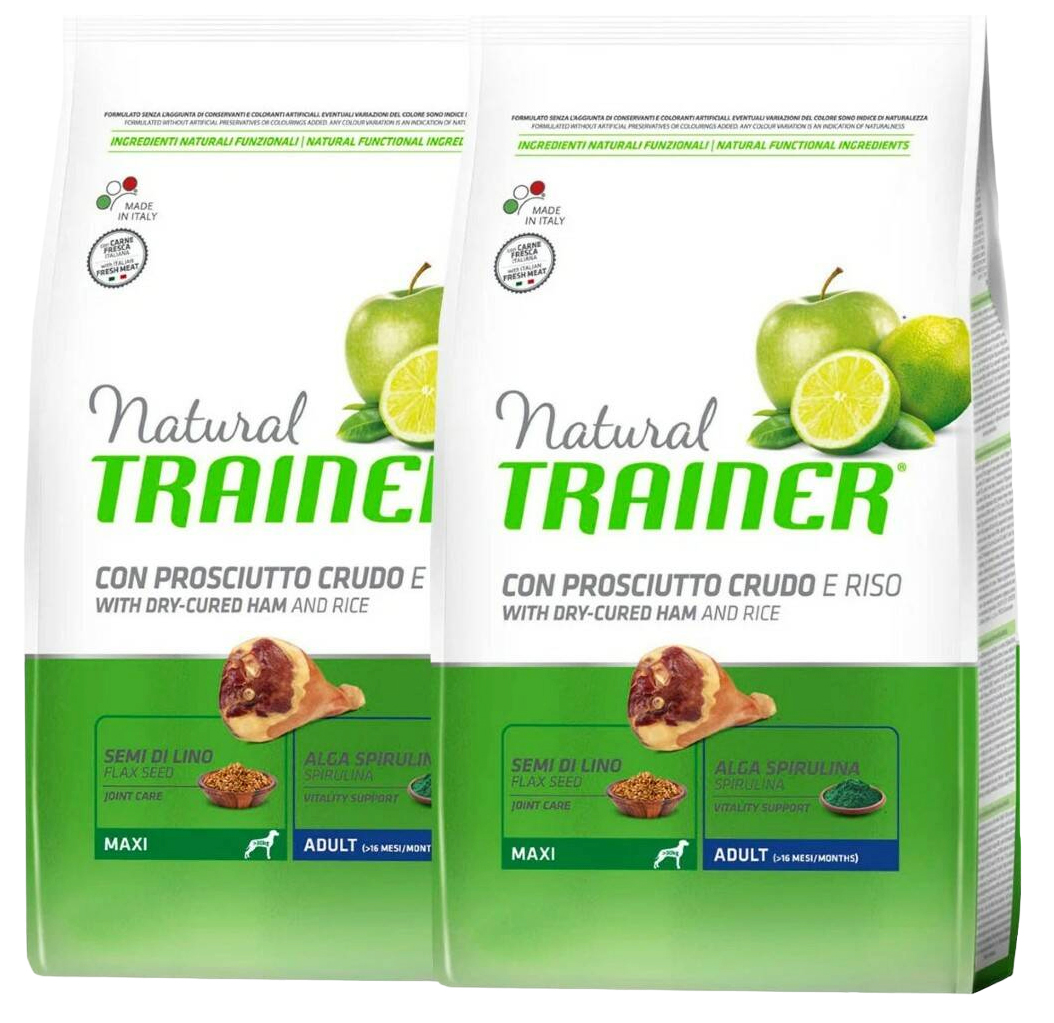

TRAINER TRAINER NATURAL MAXI ADULT DRY-CURED HAM & RICE для взрослых собак крупных пород с