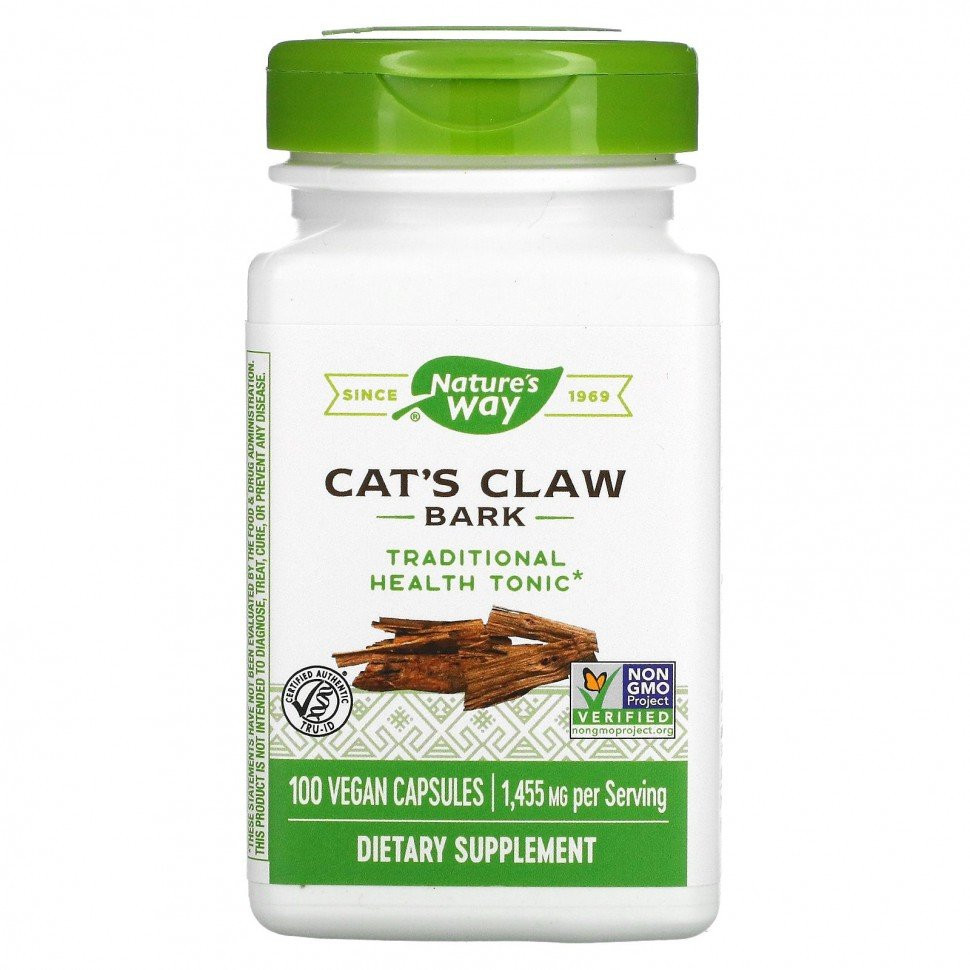 

Cats Claw Bark Natures Way капсулы 100 шт., Cats Claw Bark 100 vcaps