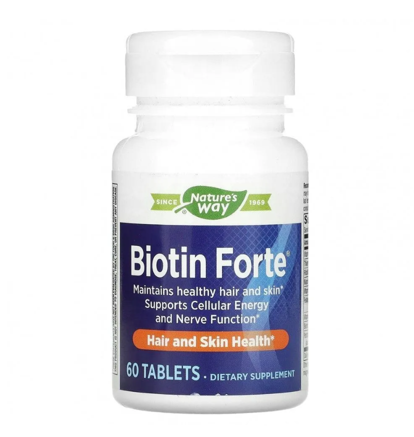 

Biotin Forte Natures Way 5 мг 60 таблетки, Biotin Forte 5 mg 60 tabs