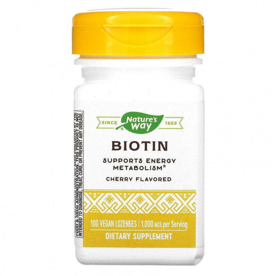 

Biotin Natures Way капсулы 100 шт., Biotin 100 lozenges