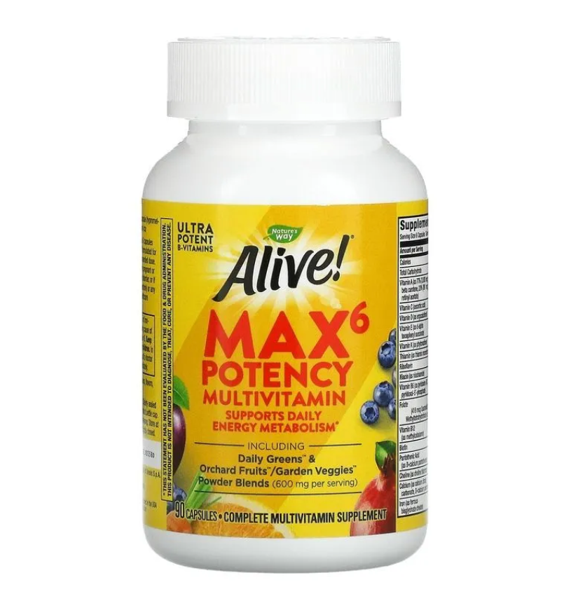 

Max6 (With Iron) Natures Way Alive! капсулы 90 шт., Alive! Max6 (With Iron) 90 vcaps