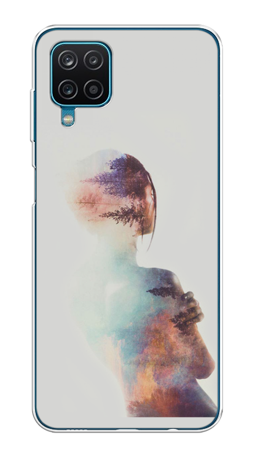 

Чехол на Samsung Galaxy A12/M12 "Девушка-лес", Розовый;голубой;серый, 2102650-1