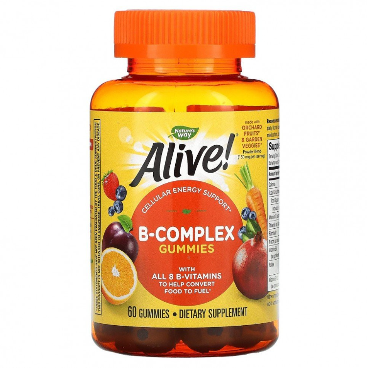 

B-Complex Natures Way Alive! мармеладки 60 шт., Alive! B-Complex Gummy 60 ct (HFS)