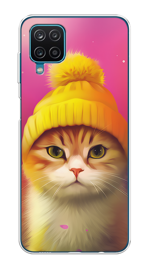 

Чехол на Samsung Galaxy A12/M12 "Котик в шапочке", Розовый;желтый;бежевый, 2102650-1