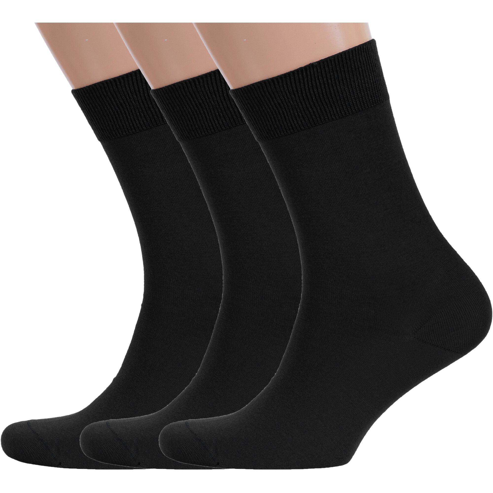 

Комплект носков мужских Rusocks 3-М-370/2 черных 25, Черный, 3-М-370/2