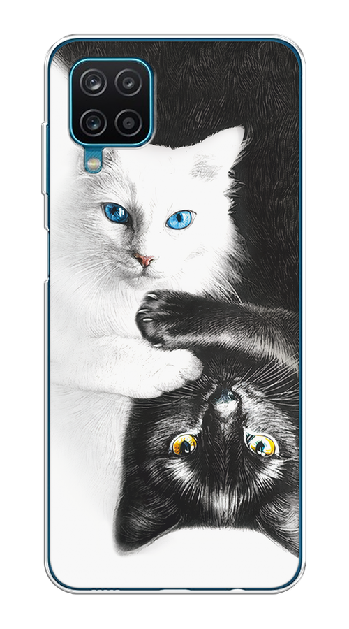 

Чехол на Samsung Galaxy A12/M12 "Коты Инь-Янь", Черный;белый;голубой, 2102650-1