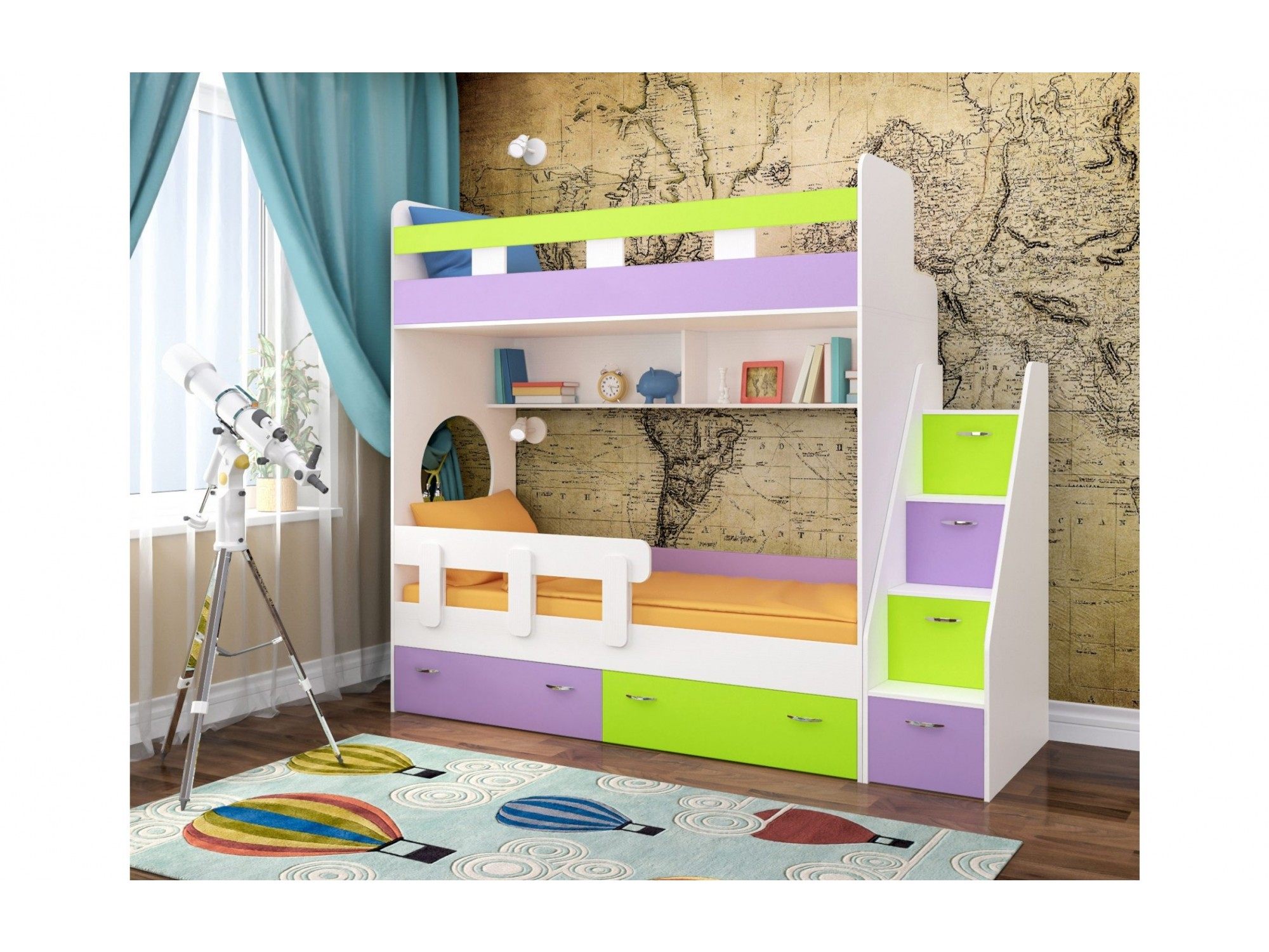 

Двухъярусная кровать Юниор 1 (Оранжевый, Дуб молочный), 1205248499