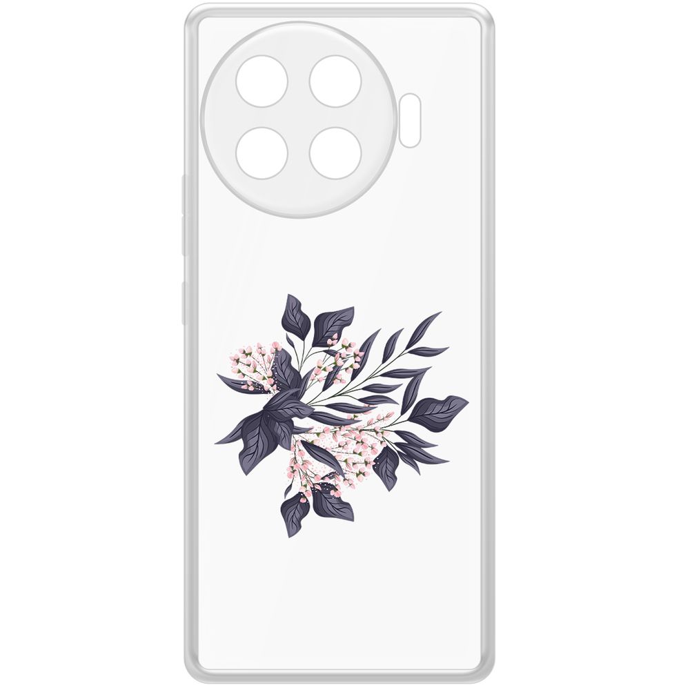 

Чехол-накладка Krutoff Clear Case Розовые бутоны для TECNO Spark 20 Pro+, Прозрачный