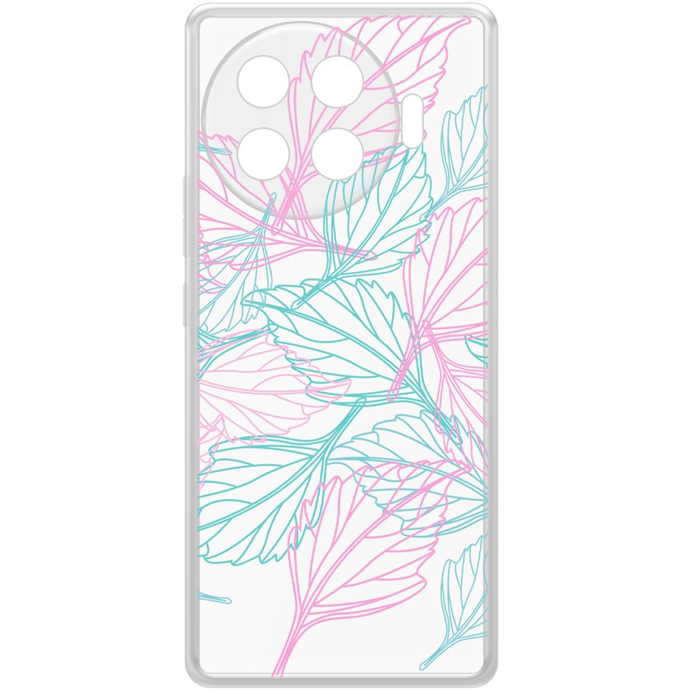 

Чехол-накладка Krutoff Clear Case Листья паттерн для TECNO Spark 20 Pro+, Прозрачный