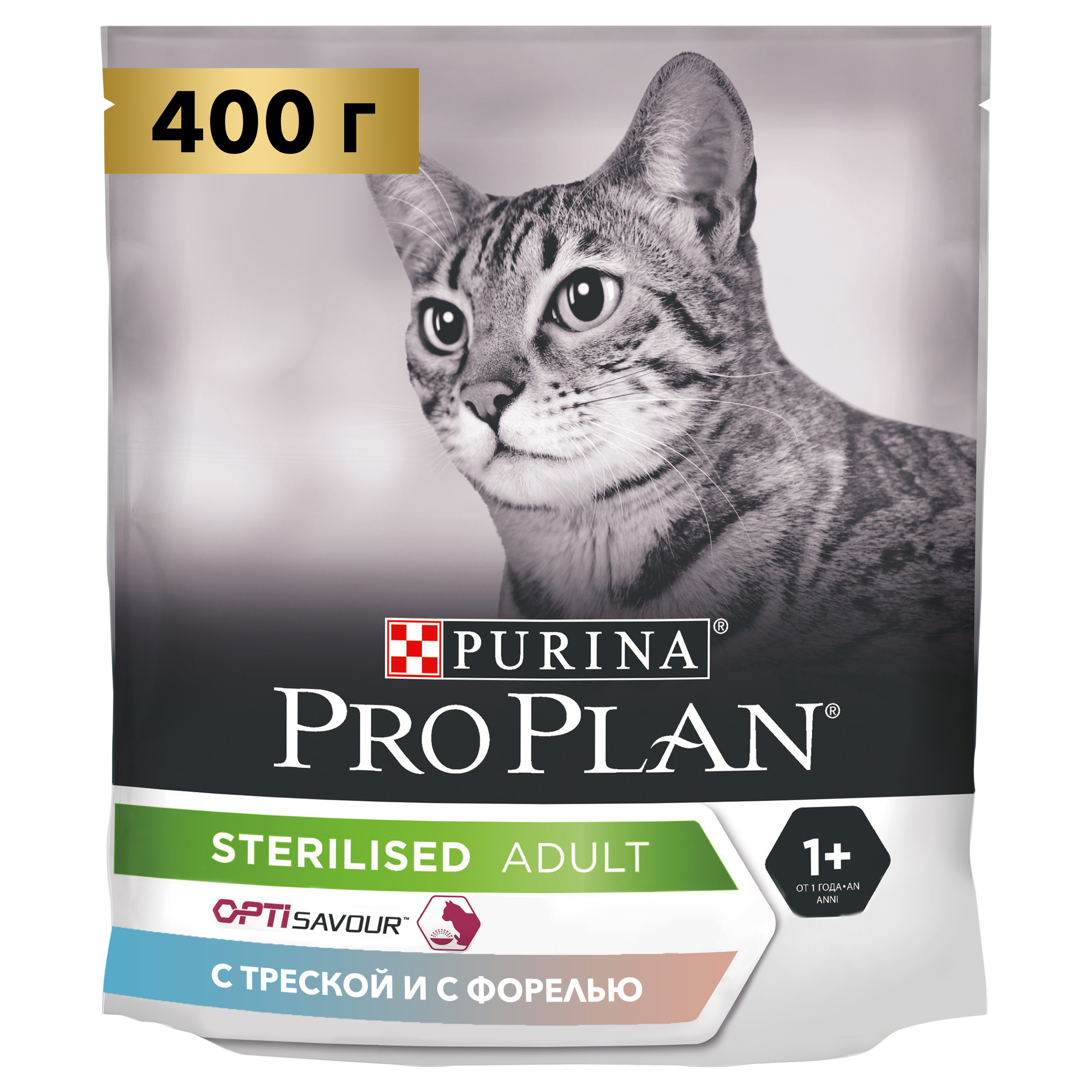 фото Сухой корм для кошек pro plan sterilised adult optisavour, треска и форель 0,4кг