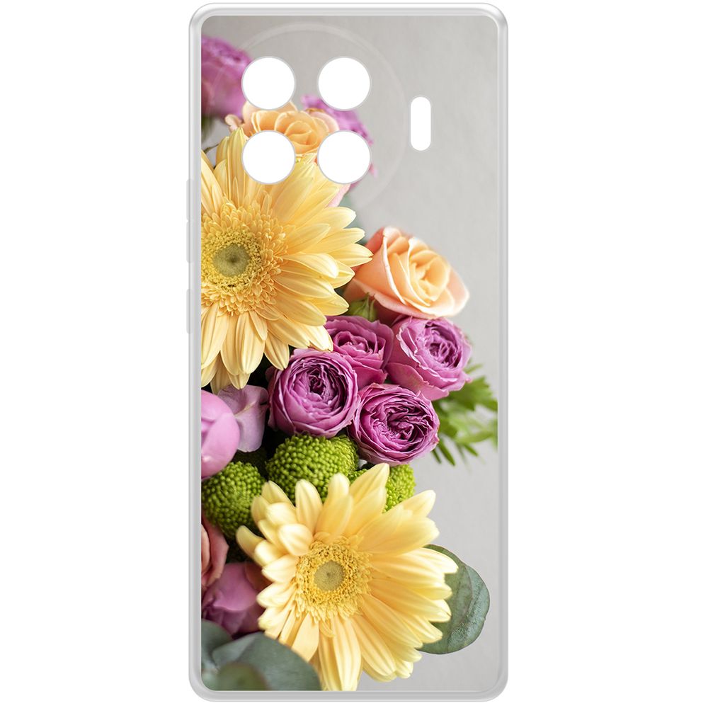 

Чехол-накладка Krutoff Clear Case Букет для TECNO Spark 20 Pro+, Прозрачный