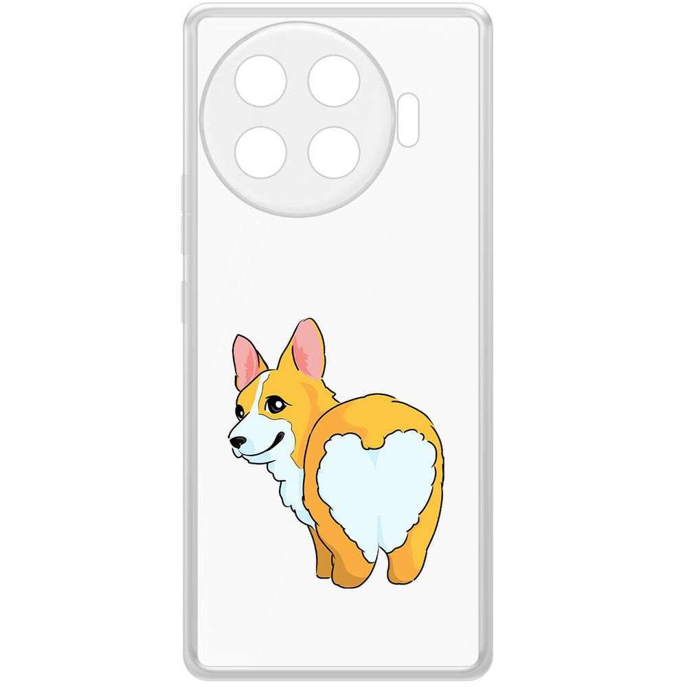 

Чехол-накладка Krutoff Clear Case Рисованный корги вид 2 для TECNO Spark 20 Pro+, Прозрачный