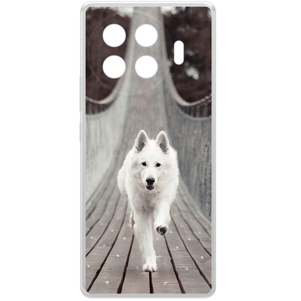 

Чехол-накладка Krutoff Clear Case Пес на мосту для TECNO Spark 20 Pro+, Прозрачный