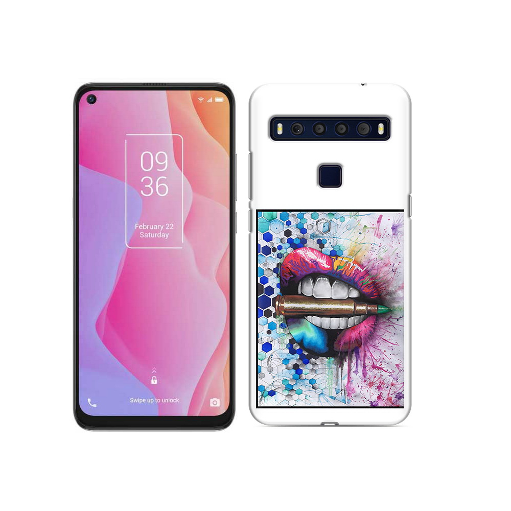 

Чехол MyPads Tocco для TCL 10L разноцветные губы с пулей, Прозрачный, Tocco
