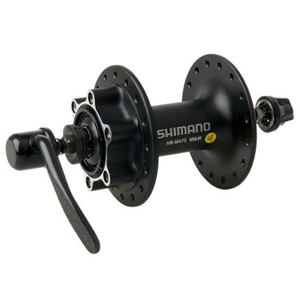 Втулка передняя SHIMANO Alivio M475, 32H, OLD:100мм, 6-болтов, QR, черный