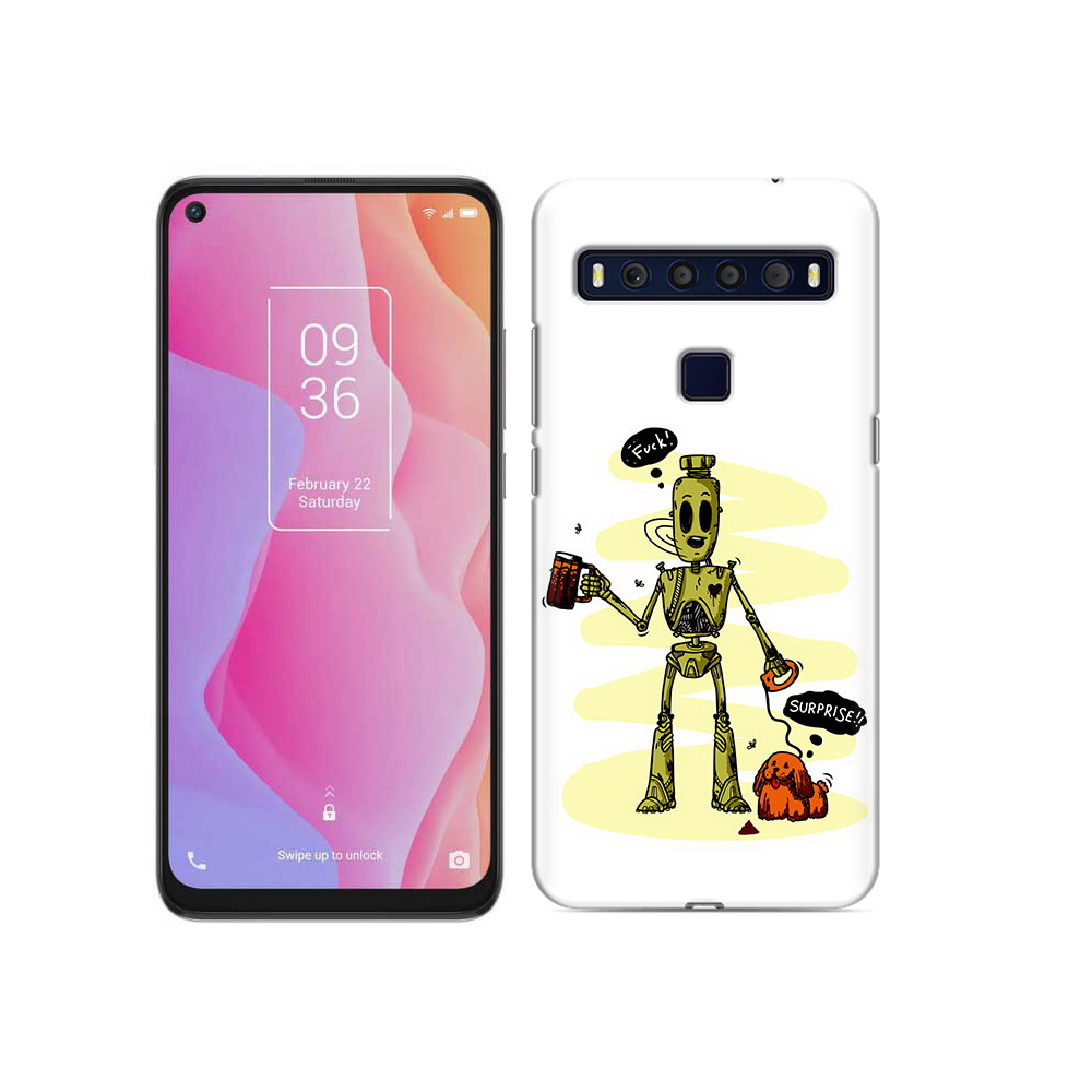 

Чехол MyPads Tocco для TCL 10L прикольный робот, Прозрачный, Tocco
